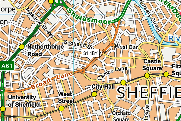 Anytime Fitness (Sheffield) map (S1 4BY) - OS VectorMap District (Ordnance Survey)