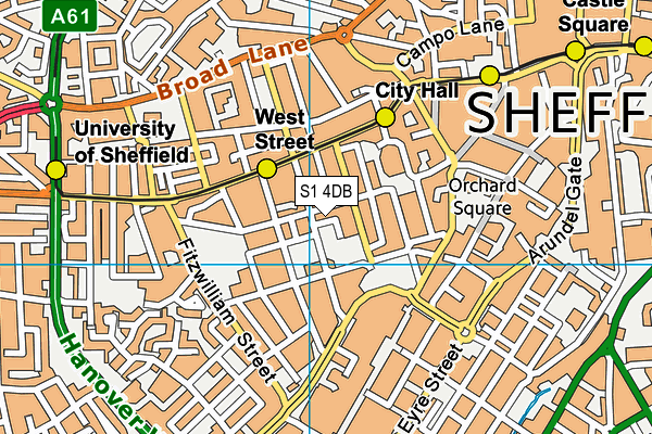 S1 4DB map - OS VectorMap District (Ordnance Survey)