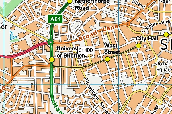 S1 4DD map - OS VectorMap District (Ordnance Survey)