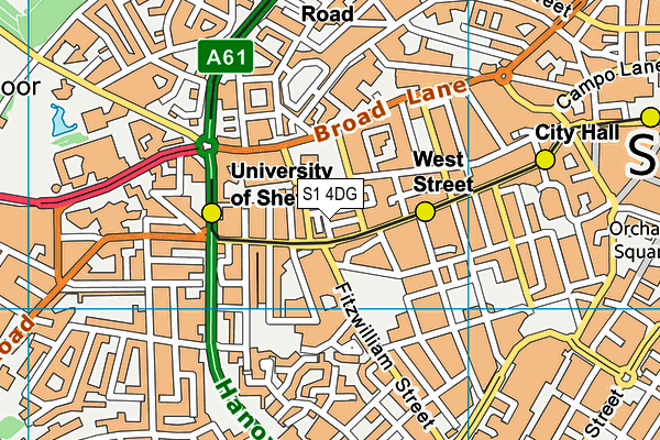 S1 4DG map - OS VectorMap District (Ordnance Survey)