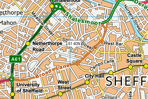 S1 4DN map - OS VectorMap District (Ordnance Survey)