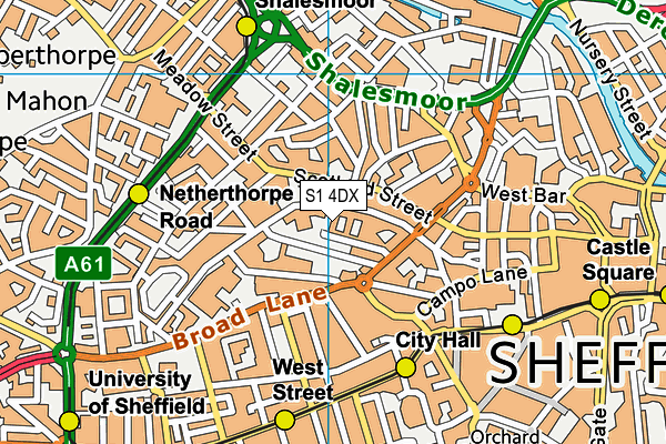 S1 4DX map - OS VectorMap District (Ordnance Survey)