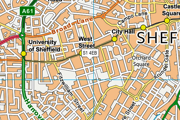 S1 4EB map - OS VectorMap District (Ordnance Survey)