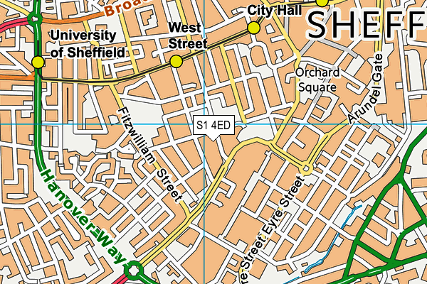 S1 4ED map - OS VectorMap District (Ordnance Survey)