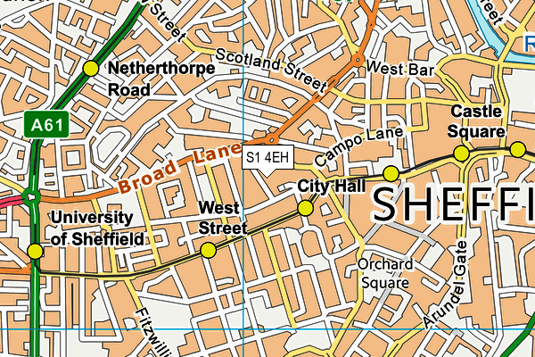 S1 4EH map - OS VectorMap District (Ordnance Survey)