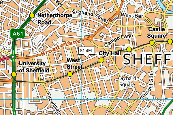 S1 4EL map - OS VectorMap District (Ordnance Survey)