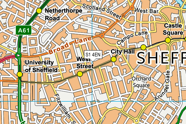 S1 4EN map - OS VectorMap District (Ordnance Survey)