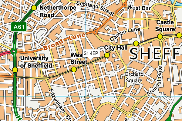 S1 4EP map - OS VectorMap District (Ordnance Survey)