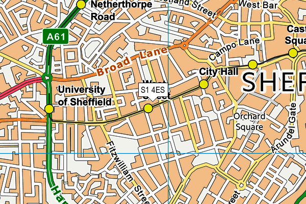 S1 4ES map - OS VectorMap District (Ordnance Survey)