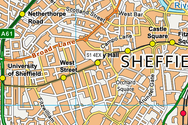 S1 4EX map - OS VectorMap District (Ordnance Survey)