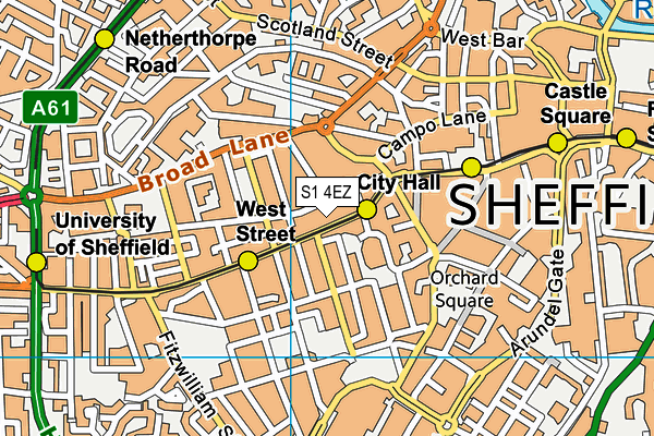 S1 4EZ map - OS VectorMap District (Ordnance Survey)