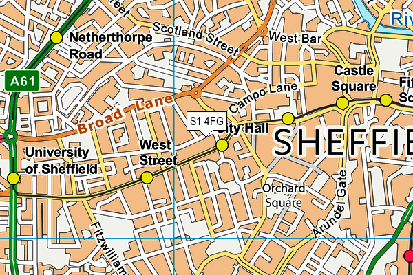 S1 4FG map - OS VectorMap District (Ordnance Survey)