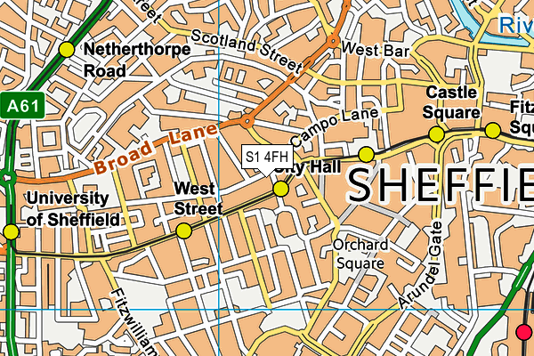 S1 4FH map - OS VectorMap District (Ordnance Survey)