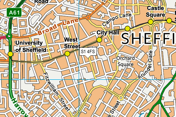 S1 4FS map - OS VectorMap District (Ordnance Survey)