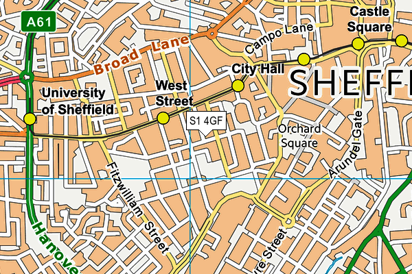 S1 4GF map - OS VectorMap District (Ordnance Survey)