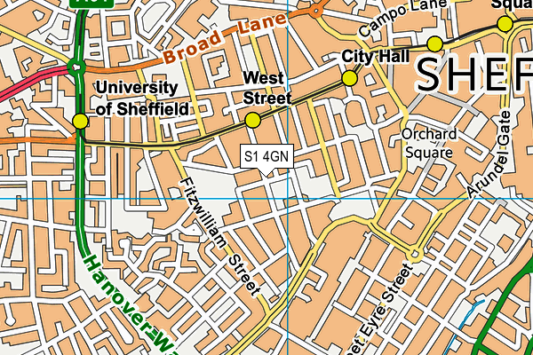 S1 4GN map - OS VectorMap District (Ordnance Survey)