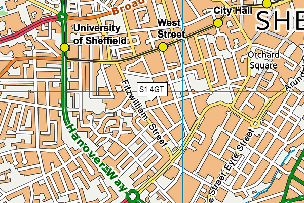 S1 4GT map - OS VectorMap District (Ordnance Survey)