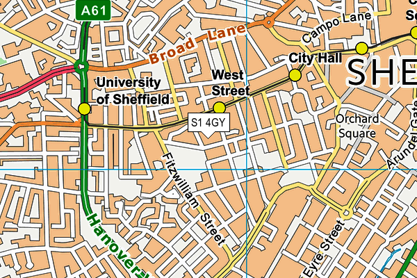 S1 4GY map - OS VectorMap District (Ordnance Survey)