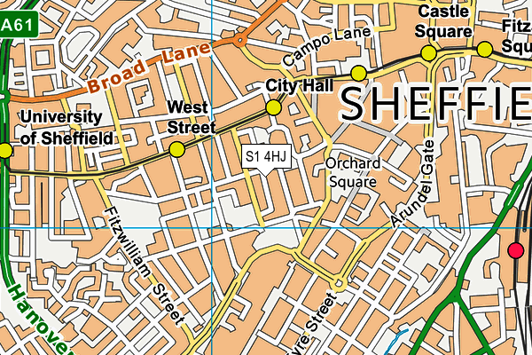 S1 4HJ map - OS VectorMap District (Ordnance Survey)