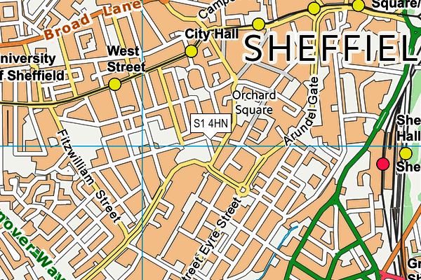 S1 4HN map - OS VectorMap District (Ordnance Survey)