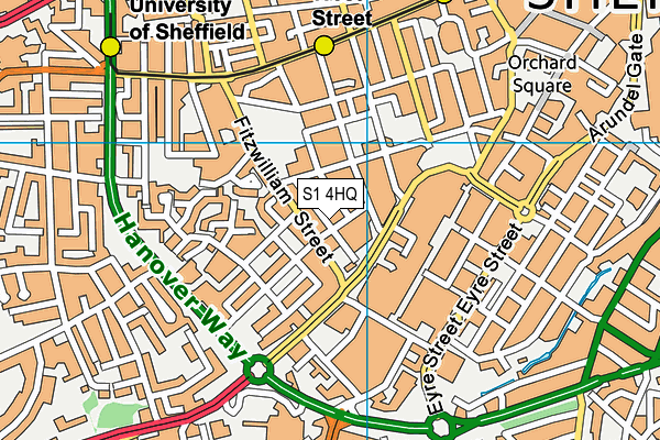 S1 4HQ map - OS VectorMap District (Ordnance Survey)