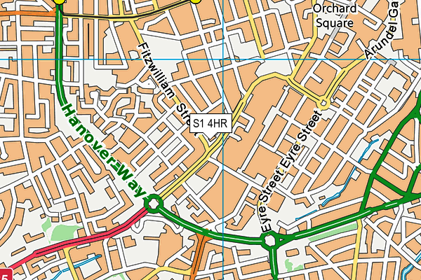 S1 4HR map - OS VectorMap District (Ordnance Survey)