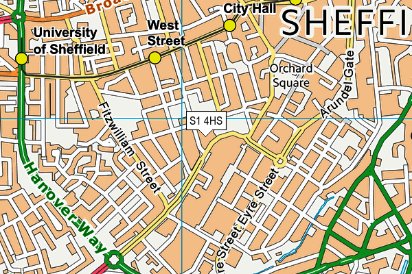 S1 4HS map - OS VectorMap District (Ordnance Survey)