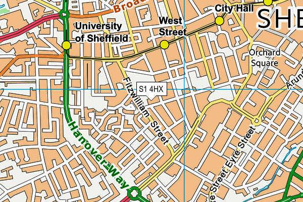 Unity Gym Project map (S1 4HX) - OS VectorMap District (Ordnance Survey)