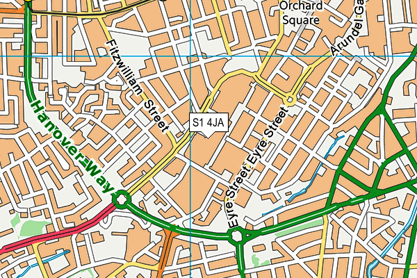 S1 4JA map - OS VectorMap District (Ordnance Survey)