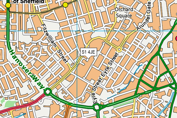 Supreme Fitness (Rockingham, Sheffield) (Closed) map (S1 4JE) - OS VectorMap District (Ordnance Survey)
