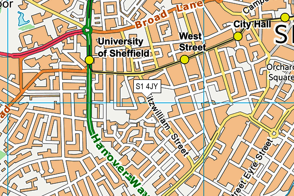 S1 4JY map - OS VectorMap District (Ordnance Survey)