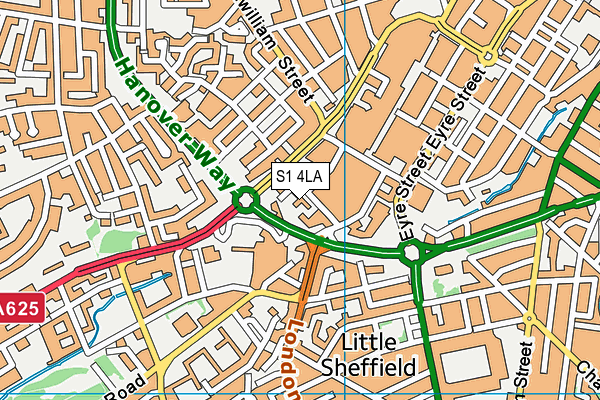 S1 4LA map - OS VectorMap District (Ordnance Survey)