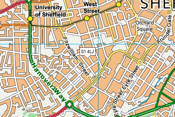 S1 4LJ map - OS VectorMap District (Ordnance Survey)