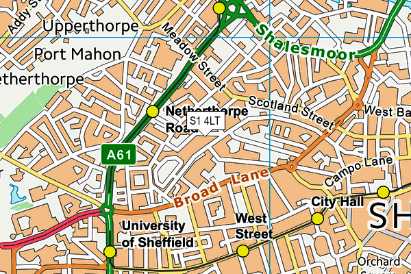 S1 4LT map - OS VectorMap District (Ordnance Survey)