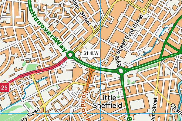 S1 4LW map - OS VectorMap District (Ordnance Survey)