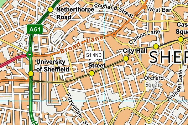 S1 4ND map - OS VectorMap District (Ordnance Survey)