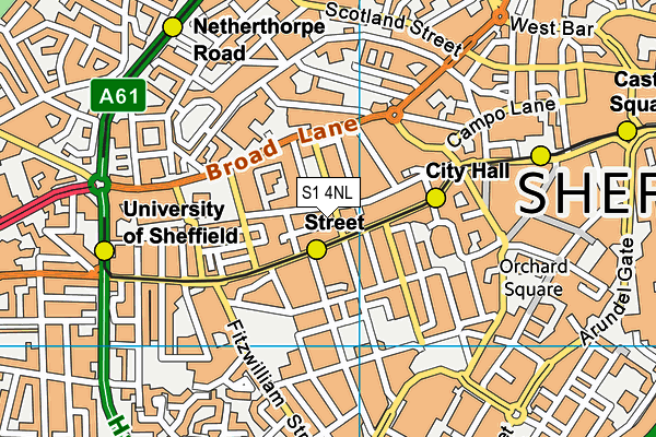 S1 4NL map - OS VectorMap District (Ordnance Survey)