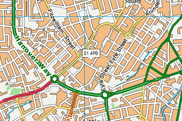 S1 4PB map - OS VectorMap District (Ordnance Survey)