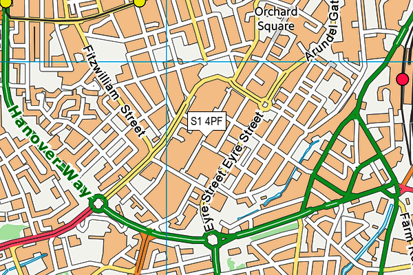 The Gym Group (Sheffield The Moor) map (S1 4PF) - OS VectorMap District (Ordnance Survey)