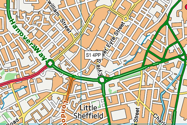 S1 4PP map - OS VectorMap District (Ordnance Survey)