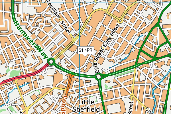 S1 4PR map - OS VectorMap District (Ordnance Survey)