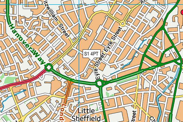 S1 4PT map - OS VectorMap District (Ordnance Survey)