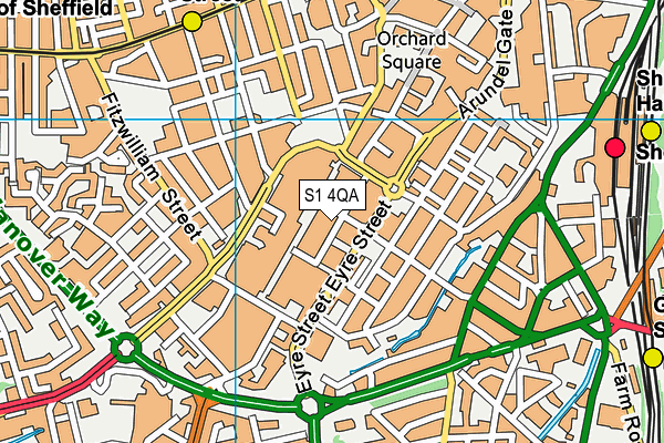 S1 4QA map - OS VectorMap District (Ordnance Survey)