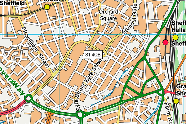 S1 4QB map - OS VectorMap District (Ordnance Survey)