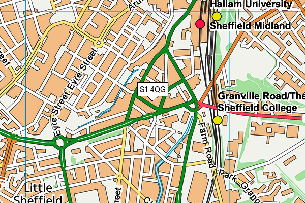 S1 4QG map - OS VectorMap District (Ordnance Survey)