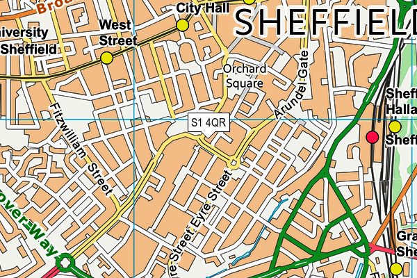 S1 4QR map - OS VectorMap District (Ordnance Survey)