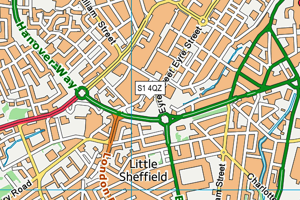 S1 4QZ map - OS VectorMap District (Ordnance Survey)