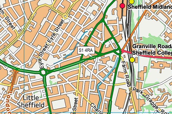 S1 4RA map - OS VectorMap District (Ordnance Survey)