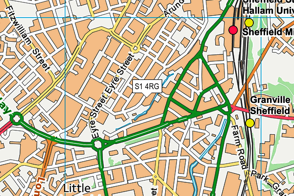 S1 4RG map - OS VectorMap District (Ordnance Survey)