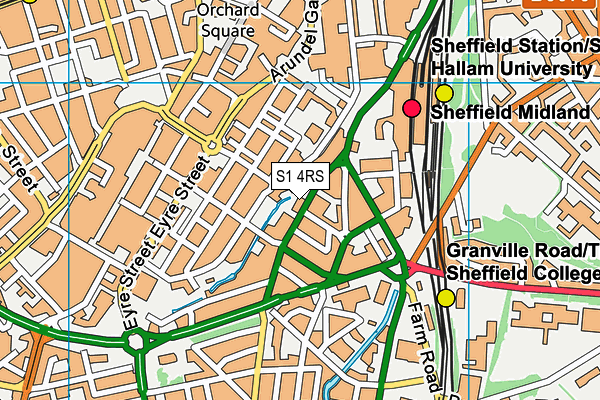 S1 4RS map - OS VectorMap District (Ordnance Survey)